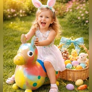 Gymnic Rody Horse Ride-On Inflatable Toy, specifically the "Arte Swirl",18M-5T